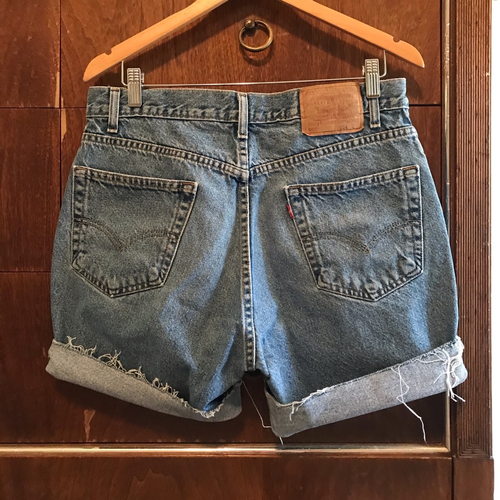 Levi highwaisted denim shorts